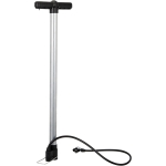 Portable Bicycle Air Pump, Manual High-Pressure Inflator, 120 PSI, Silver and Black, 35 cm