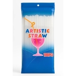 Artistic Straw Flexible Drinking Straws, 100 Pieces, Orange Bendy Party Straws