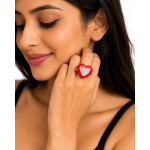 Adjustable Heart Crystal Ring for Women – Fashion Statement Jewelry - Image 3