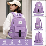 Pastel Large Capacity Backpack – Water-Resistant School & Travel Bag for Women