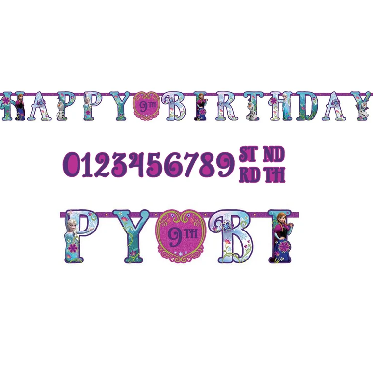 Frozen Birthday Banner UAE – Elsa Anna Olaf Happy Birthday Decoration